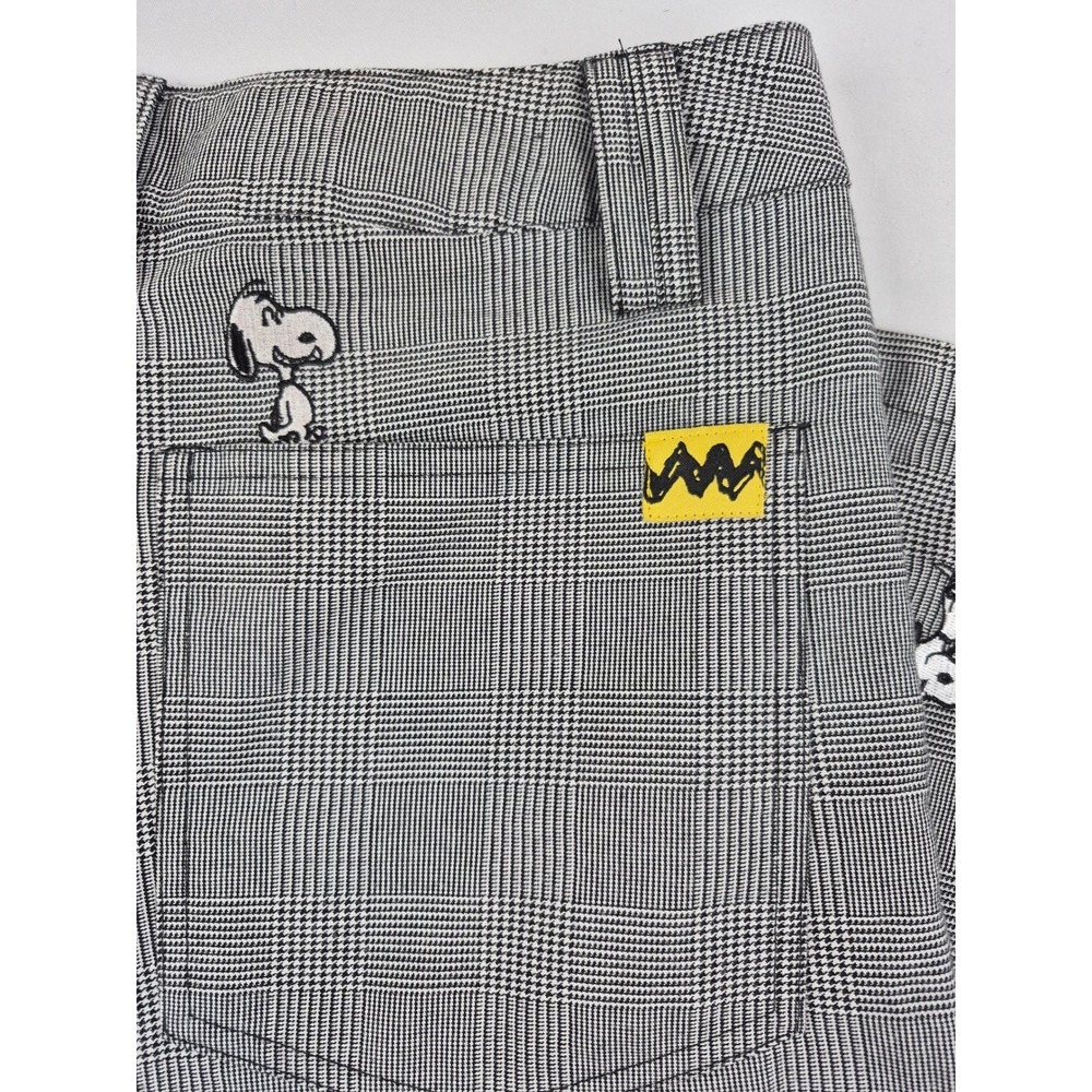 Lazy Oaf Peanuts Snoopy Pants Womens 24 Plaid Workwear Streetwear - Picture 2 of 5